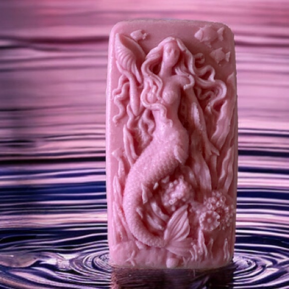 Mermaid Soap Bar- Handmade Soap - Goats Milk - Strawberry Pound Cake Scent - Picture 3 of 5